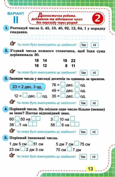 Тетрадь для диагностических работ по математике 2 клас. НУШ - Карпенко Ю. GENEZA0010 фото