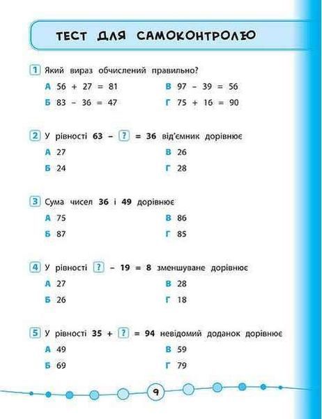 Я відмінник! Математика. Тести. 2 клас - Сікора Ю.О. ULA0035 фото