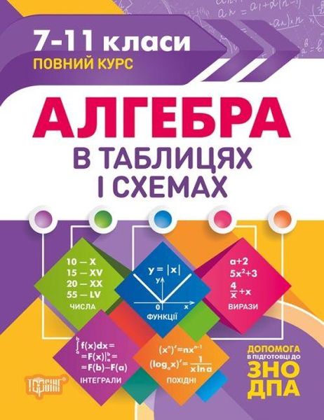 Алгебра в таблицях і схемах. 7-11 класи. Допомога в підготовці до ДПА, ЗНО — Роганін О.М. TOR0226 фото